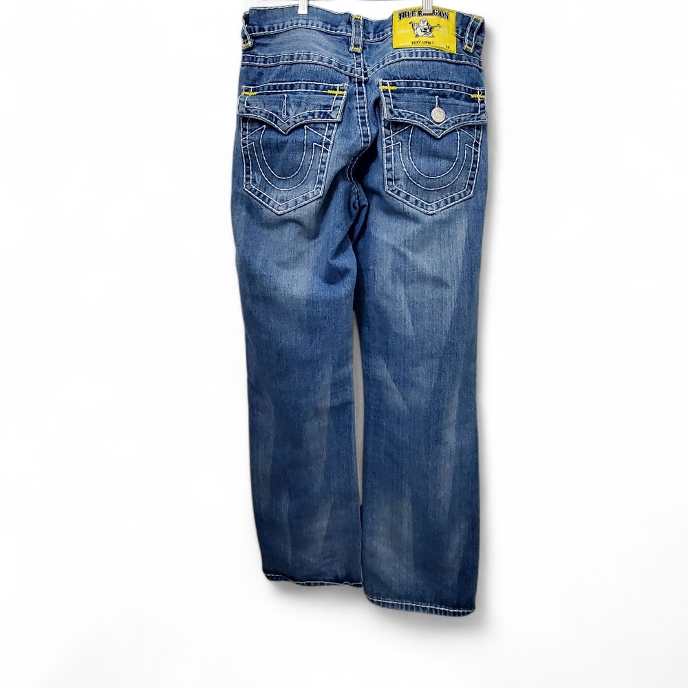 True Religion Men's Ricky Super-T Straight Leg Jeans sz 34 Blue - Picture 3 of 11
